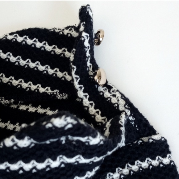 Talbots Women's Navy & White Striped Boatneck Knit Sweater 3/4 Sleeves M/P - Picture 7 of 12